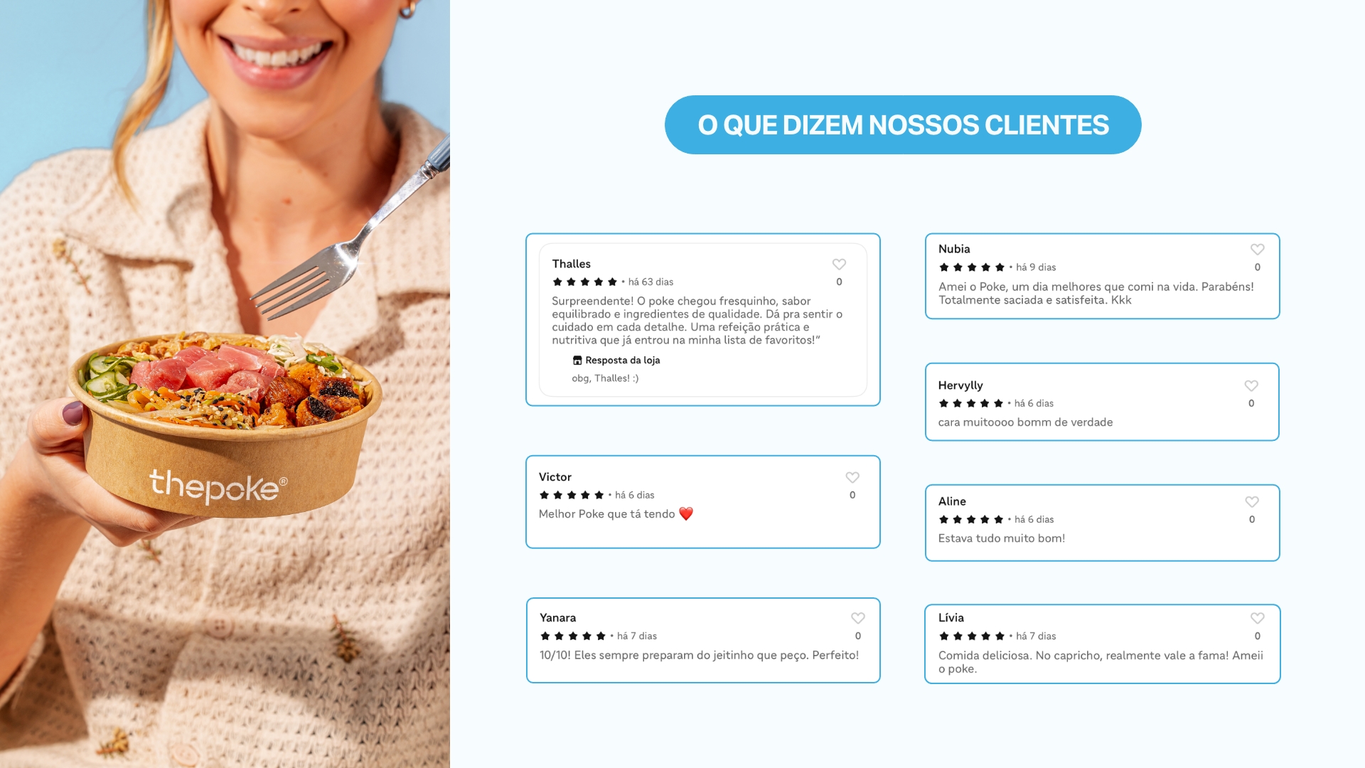 Lâmina com avaliações de clientes Thepoke